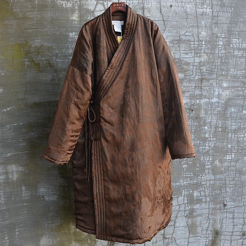 中国风男装冬季锦鲤提花加厚保暖棉衣棉袍唐装汉服保暖休闲大码