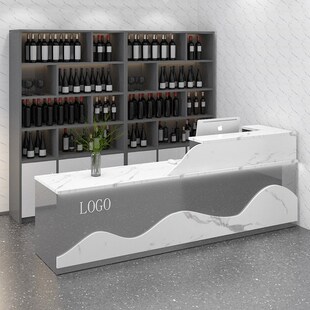 饭店吧台收银台一体n带转角酒柜公司酒店商用柜台餐饮店前台接待