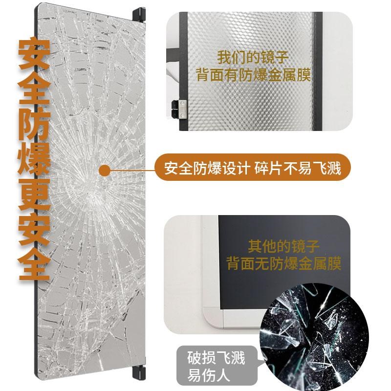 衣柜镜子旋转穿衣镜试衣高清全身镜E折叠平开门内装隐形对开门镜