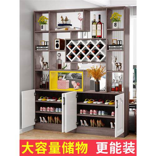 2022新 款玄关柜隔q厅柜一体餐厅玄幻柜结代简约屏务酒柜双面隔断