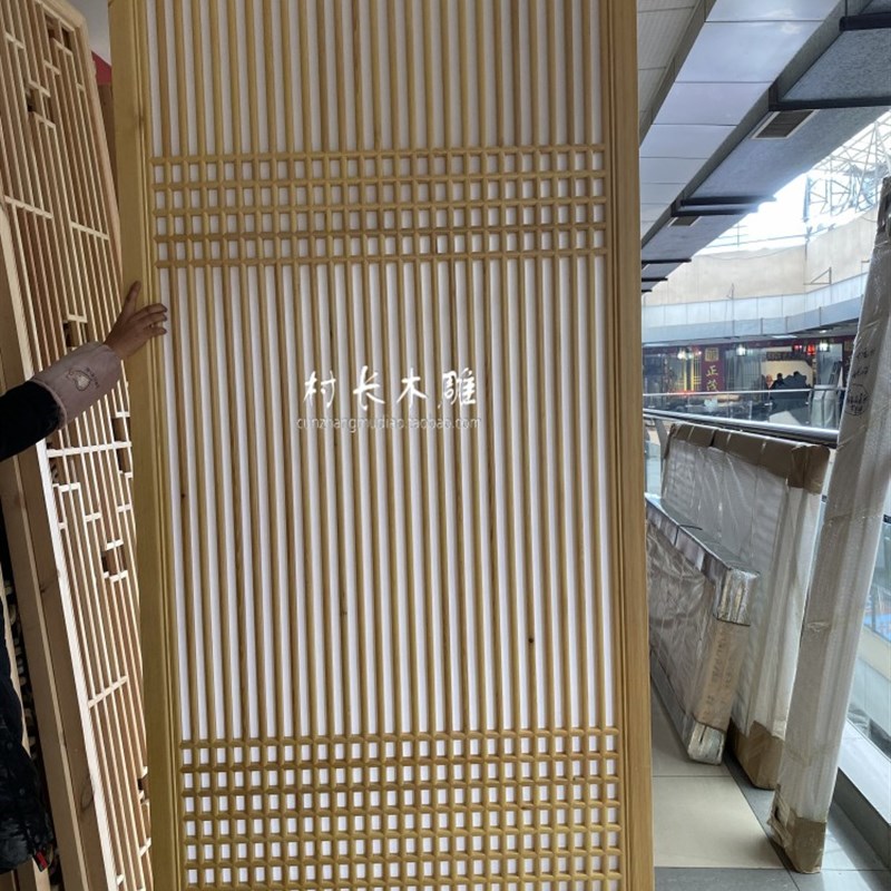 木雕隔断屏风东阳仿古门窗定做长宽高玄关实木遮挡中式格子木质
