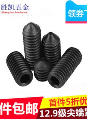 12.9级尖端内六角无头螺丝/顶丝/紧定/机米螺钉M3M4M5M6M8M10M12