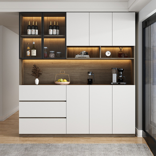 餐边柜高柜一体靠墙酒柜客厅储物柜现代简约风厨房橱柜实木置物柜
