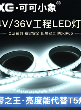 24v低压36V灯带led工地双排防水超亮船用隧道地下室工程施工照明