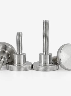304不锈钢大平头台阶螺栓滚花手拧螺丝 通闷孔螺母 DIN464 DIN466