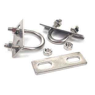 304不锈钢U型螺栓带挡板U型卡卡扣管夹固定卡扣骑马卡M6M8M10M12