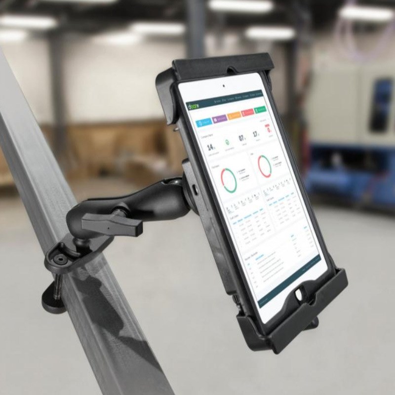 仓储货架数据终端方形管固定支架1.5英寸VESA工业设备方管夹支架