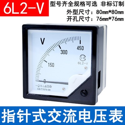 6L2型指针式交流电压表 6L2-V 250V 450V 500V 1.0KV 50V 100V
