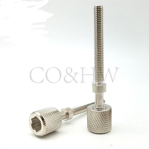 304不锈钢AJKTNS5/M6调整螺栓 内六角孔型 滚花旋钮型 PAZ36粗牙