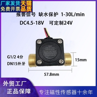 赛盛尔4分接口流量传感器霍尔水流量计开关自来水灌溉水量控制阀