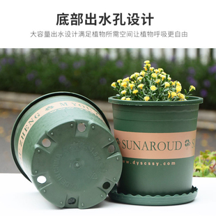加厚树脂塑料花盆阳台种花种菜多肉绿萝加伦盆园艺月季圆形花盆