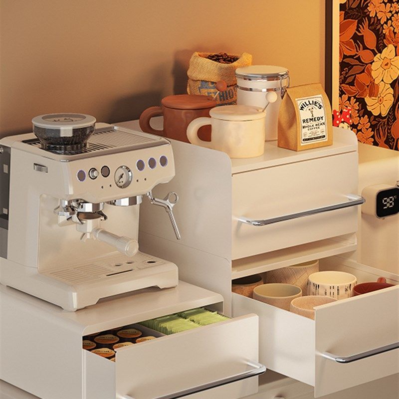 咖啡机置物架桌面抽屉式收纳架茶具水杯架子吧台V餐桌台面收纳柜