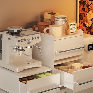 咖啡机置物架桌面抽屉式收纳架茶具水杯架子吧台V餐桌台面收纳柜