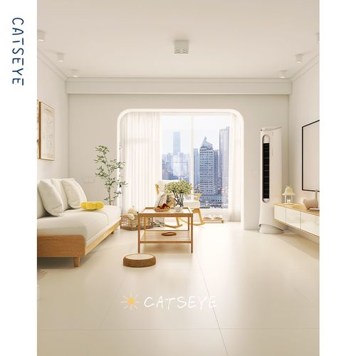 猫眼 奶油风通铺微水泥瓷砖600x1200 侘寂风客厅柔光地砖750x1500