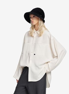 PROJECTJOIN弧线门襟镶边长袖衬衫