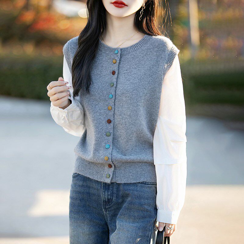 假两件上衣外套2025新款今年流行爆款超火毛衣开衫初春薄款针织衫