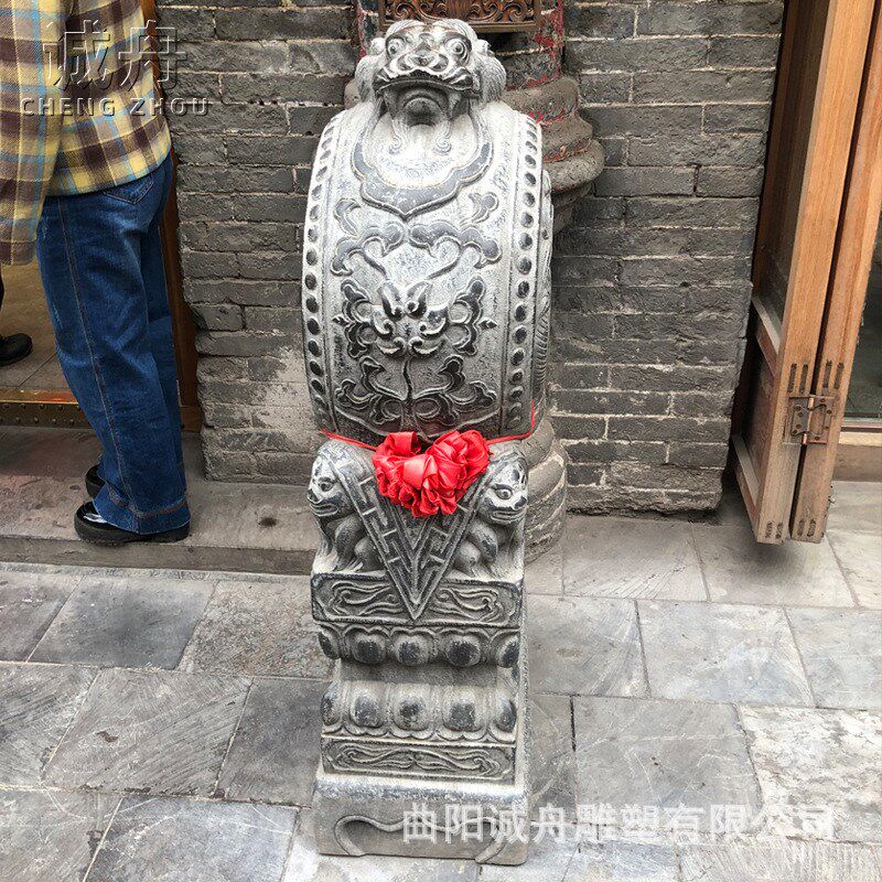 抱鼓石一对青h石仿古门墩石鼓户外园林农村自建房别墅门口摆件