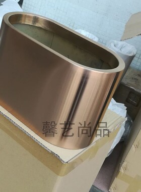 不锈钢花瓶 台面m金属花盆 小花器  椭圆形花盆简约现代
