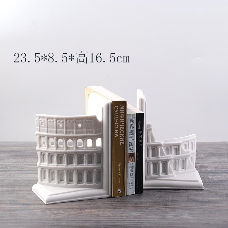 欧式建筑书立家居书房装饰摆件样板间软装M饰品简约时尚书靠书档