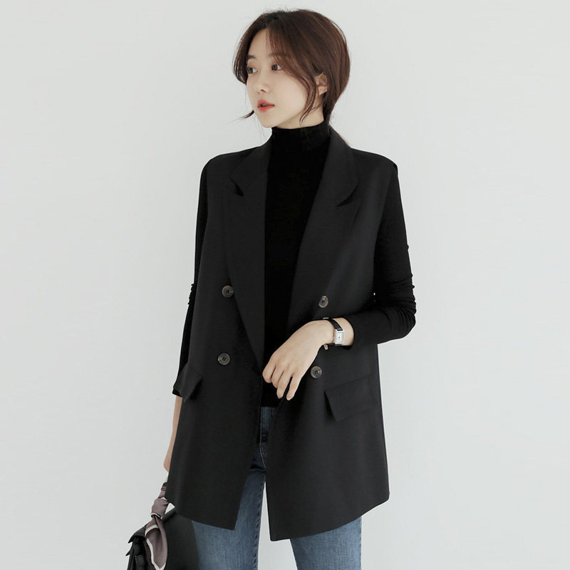 黑色西装马甲女士春秋2021年新款坎肩薄款大码马夹外套背心外穿潮