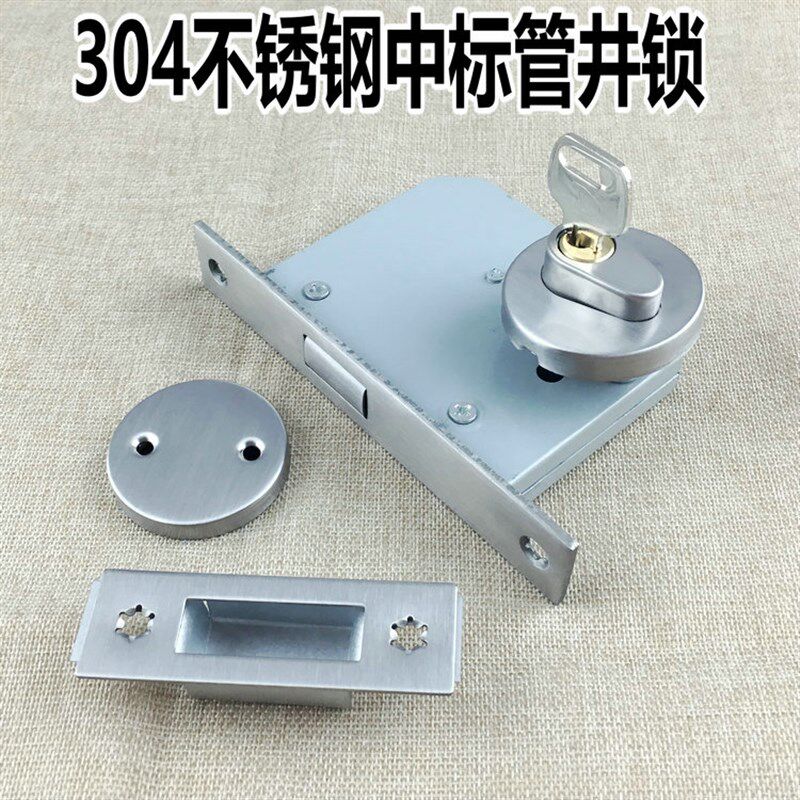 304不锈钢管井锁门锁配件暗装门锁管道锁管井门锁暗锁隐形锁