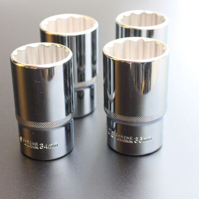 台湾1/2加长梅花套筒超薄型 小汽车尾牙套筒12角加长套筒3436mm