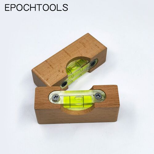 EPOCHTOOLS 木制水平尺 迷你绿色水平仪 调节平衡水准器