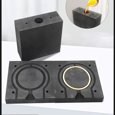 圆形素圈手镯模具石墨油槽黄金熔炼浇铸坩埚金银实心镯子制作工具