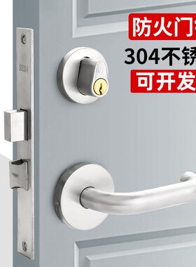 304不锈钢6072系列通用型圆头超C级锁芯把手心配件