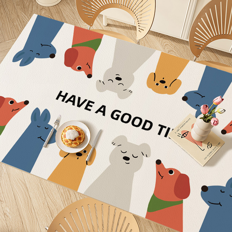 皮革餐桌布免洗防油防p水防烫隔热餐桌垫茶几垫桌布卡通书桌桌面