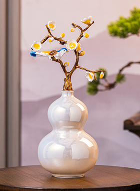 陶瓷葫芦招财桌面摆件电视酒x柜玄关办公室乔迁新居高档家居装饰