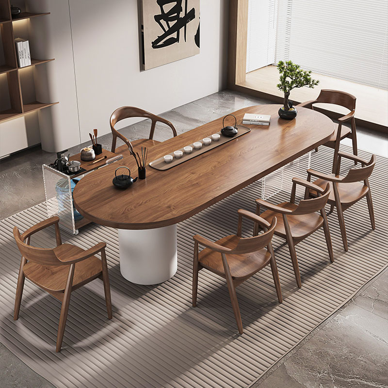 原木压克力悬浮茶台家用客厅茶台办公室休闲泡茶桌V小阳台功夫茶