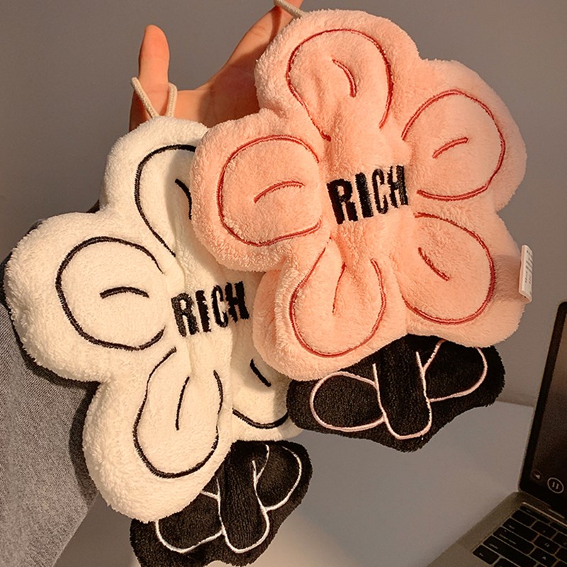 ic有钱花擦手巾挂式可爱超z强吸水加厚毛巾手帕不发臭厨房