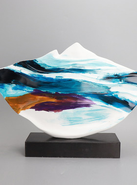 新中式抽象雕塑艺术品售楼处样板房电视柜P客厅玄关装饰品摆件