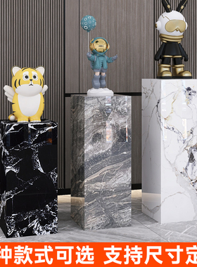 客厅玄关酒店f会所展厅大理石雕塑摆件底座摆台工艺品装饰岩板基