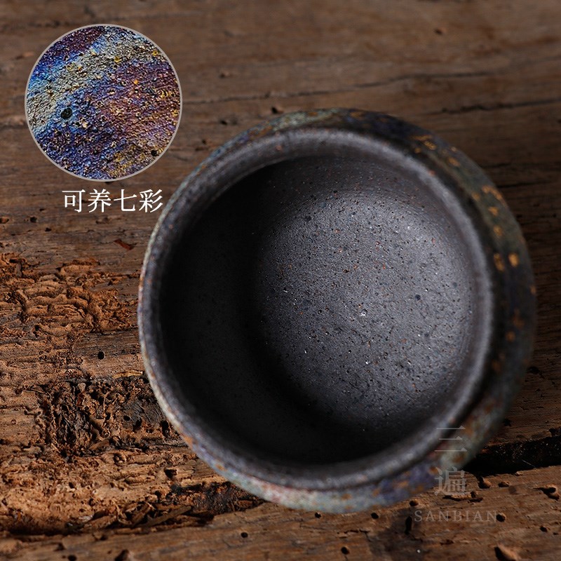 高越手作粗陶岩矿单n杯茶碗陶瓷品茗杯茶杯日式茶盏主人杯功夫茶