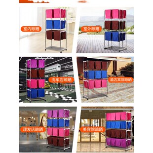 院毛巾浴巾架折叠落地式洗车B店美发店不锈钢凉晾晒衣架子