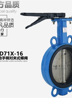 D71X-10/16软密封不锈钢板手动对夹式手柄蝶阀DN50 65 80 100 150