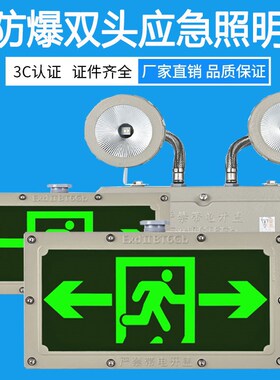 防爆应急灯双头防爆标志灯双面安全出口疏散指示双头两用灯二合一