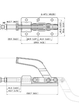 嘉刚推拉快速夹具 夹钳肘夹工装检具快夹CH-30607M快速夹钳 肘夹