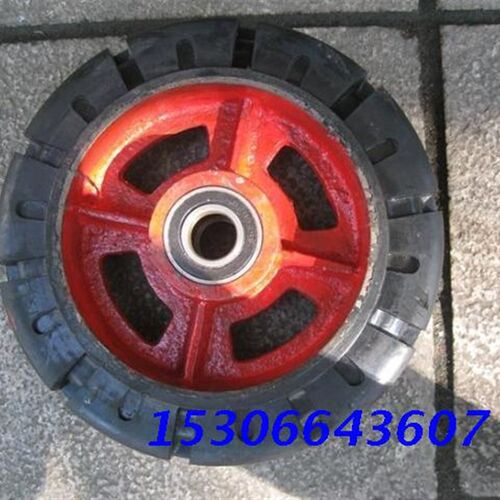 10寸250mmX80重型橡胶防滑脚轮载重1吨卸货车拉货车实心纹面胶轮