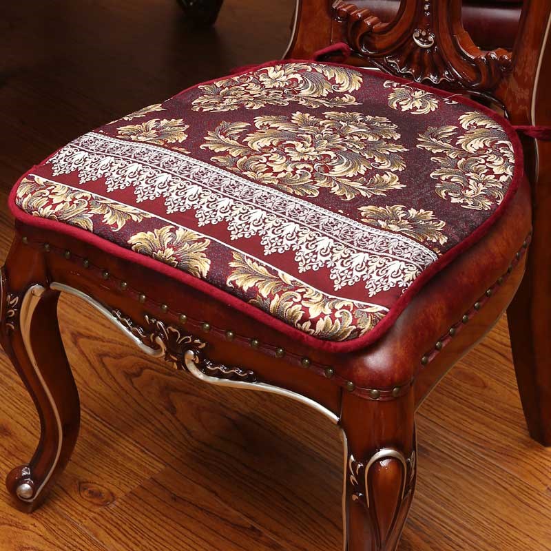 实木椅子坐垫欧式家用学s生办公室椅子垫布艺带绑带四季西餐厅椅