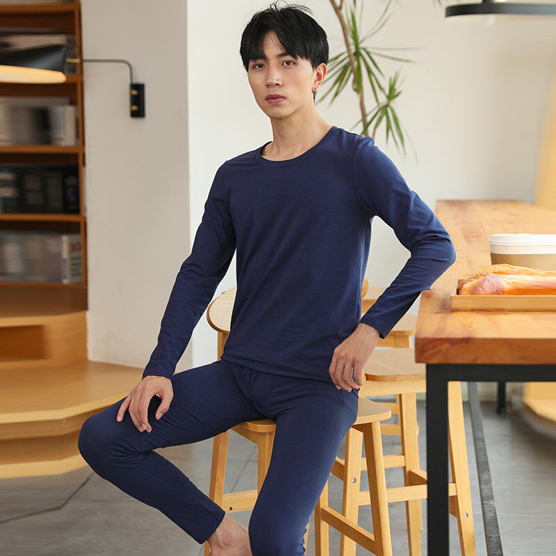 煤矿井下劳保工作服内衣男士秋衣卫生裤男薄款长U袖打底发热衣裤