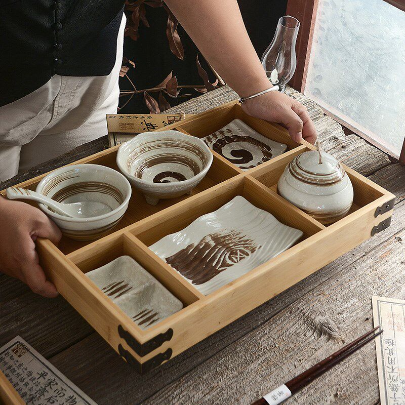 精致一人食月子餐具套装餐盘日式竹托盘精O致盘子商用酒店餐厅