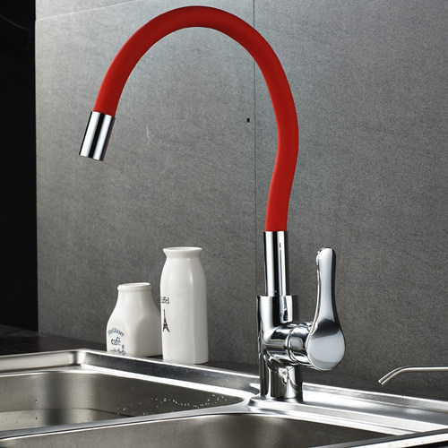 厨房冷热水龙头家用洗菜盆防溅水水槽阳台洗衣池万向旋转弯曲龙头