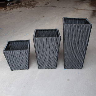 藤编室外花架户外阳台庭院花y箱花盆单个落地式花瓶藤制花槽摆件