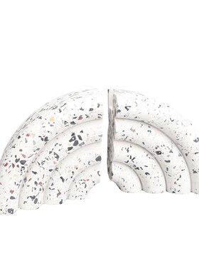 新中式水磨石书挡样m板房售楼部卧室书房客厅餐厅桌面玄关饰品摆