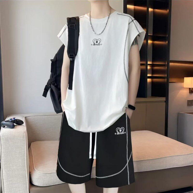 夏季青少年运动服套装男2025新款高中初中学生潮牌酷帅穿搭一整套
