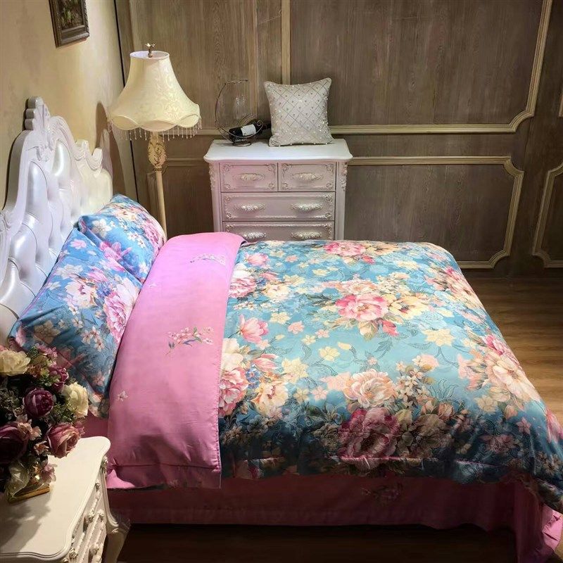 欧式提花全棉h加厚磨毛四件套婚庆床品床上用品4件套秋冬保暖