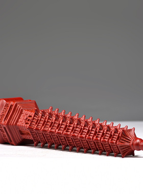 红色实木雕刻十三层文昌塔摆件纯木质13层9层R装饰家居书房工艺品